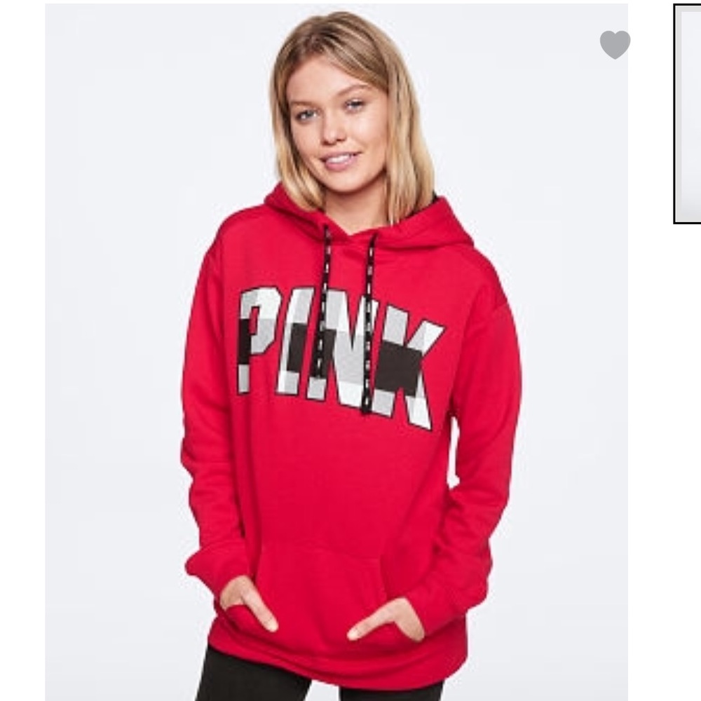 🚫SOLD🚫VS Pink Sherpa Lined Hood Campus Pullover